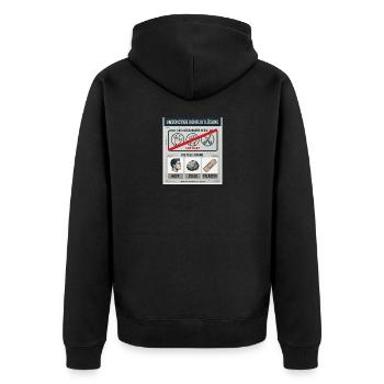 Kopf Stein Pflaster Konfliktlösung - Unisex Premium Bio Zip Hoodie - Schwarz - Hinten - Nico (187cm)