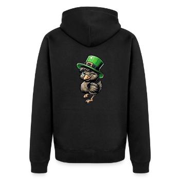Plaisir de l’émeu et du Maine Coon de la Saint-Patrick - Veste à capuche bio Premium Unisexe - noir - Dos - Nico (187cm)