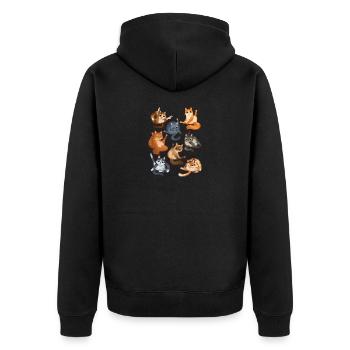 Chats léchant leurs fesses T-shirt - Veste à capuche bio Premium Unisexe - noir - Dos - Nico (187cm)