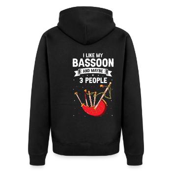 Bagpipes for pipers and Scots - Unisex Premium Organic Zip Hoodie - black - Back - Nico (187cm)