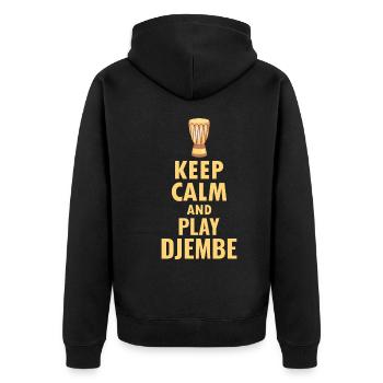 Djembe Player Drummer Music Drum Musician - Unisex Premium Organic Zip Hoodie - black - Back - Nico (187cm)