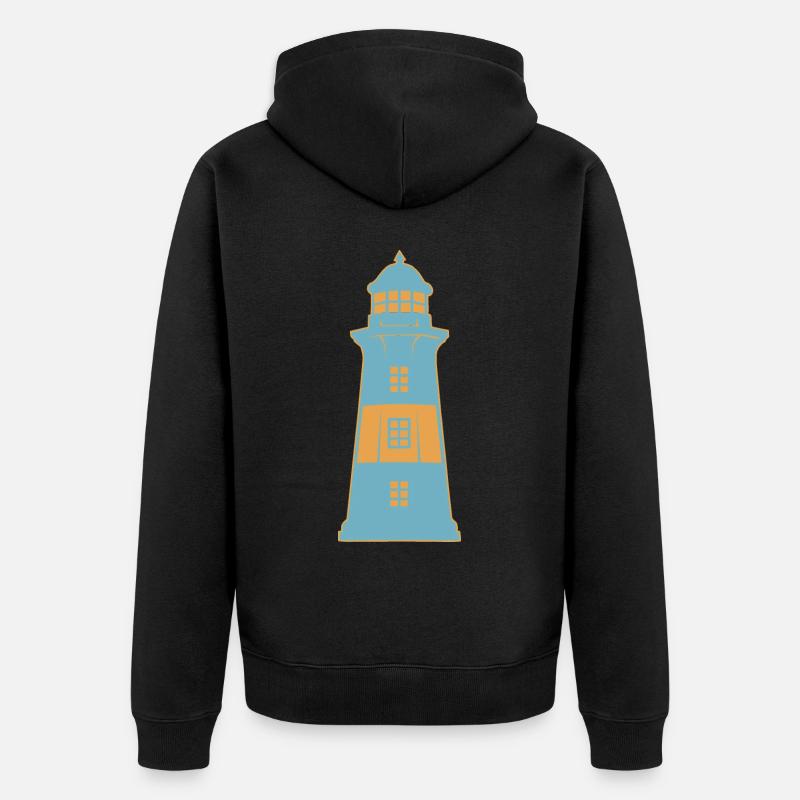 Leuchtturm maritim Küste - Unisex Premium Bio Zip Hoodie - Schwarz