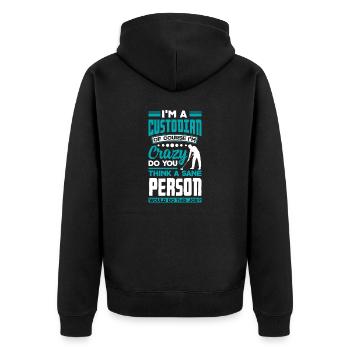 School Custodian Janitor Funny Quote - Unisex Premium Organic Zip Hoodie - black - Back - Nico (187cm)