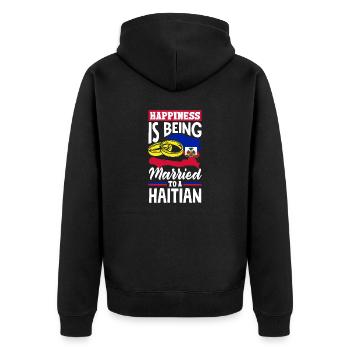 Haïti Haïti Drapeau Haïti Citation drôle - Veste à capuche bio Premium Unisexe - noir - Dos - Nico (187cm)