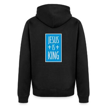 Citation de Jésus est roi - Veste à capuche bio Premium Unisexe - noir - Dos - Nico (187cm)