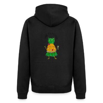 PinaCutelada - Unisex Premium Organic Zip Hoodie - black - Back - Nico (187cm)