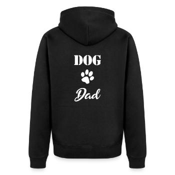 Dog Dad Gift white - Unisex Premium Organic Zip Hoodie - black - Back - Nico (187cm)