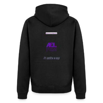 #pronounsarebeautiful æl/fem - Veste à capuche bio Premium Unisexe - noir - Dos - Nico (187cm)