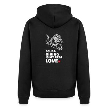 I love diving - Unisex Premium Organic Zip Hoodie - black - Back - Nico (187cm)