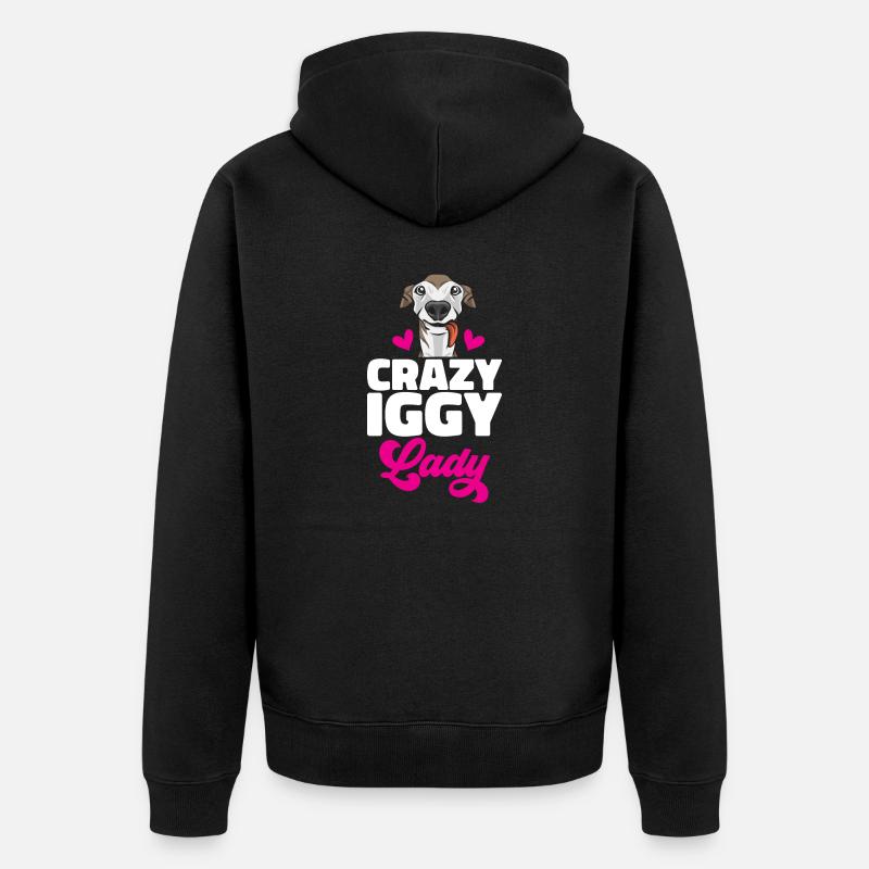 Lévrier italien Greyhound Chiens - Veste à capuche bio Premium Unisexe - noir