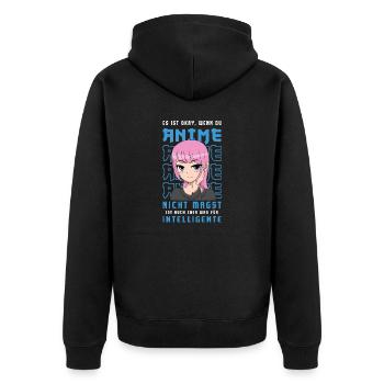 Japan Anime Serien Manga Anime - Unisex Premium Bio Zip Hoodie - Schwarz - Hinten - Nico (187cm)