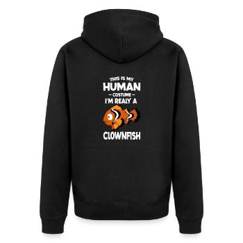 This is My Human Costume I m Really a Clownfish - Unisex Premium Organic Zip Hoodie - black - Back - Nico (187cm)
