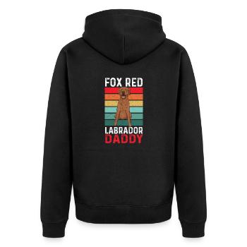 Foxred Labrador Fox Red Labrador Retriever - Unisex Premium Organic Zip Hoodie - black - Back - Nico (187cm)