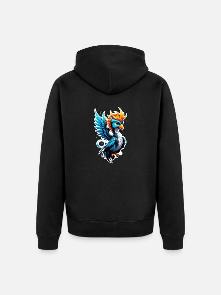 Phönix - Phönix - Feuervogel - Unisex Premium Bio Zip Hoodie - Schwarz