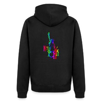 New York USA America Travel Tourist City - Unisex Premium Organic Zip Hoodie - black - Back - Nico (187cm)