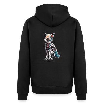 La Catrina/ Tattoo / Mexico / Animal / Dog - Unisex Premium Organic Zip Hoodie - black - Back - Nico (187cm)