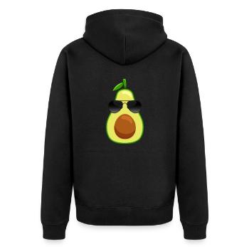 Guacamole Superfood Frucht Coole Avocado - Unisex Premium Bio Zip Hoodie - Schwarz - Hinten - Nico (187cm)