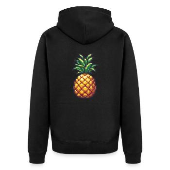 Icône pixel ananas - Veste à capuche bio Premium Unisexe - noir - Dos - Nico (187cm)