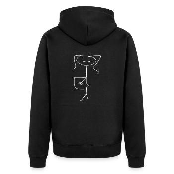 Maman enceinte - Veste à capuche bio Premium Unisexe - noir - Dos - Nico (187cm)