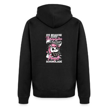 Funny Horse Saying Therapist Pony - Unisex Premium Organic Zip Hoodie - black - Back - Nico (187cm)