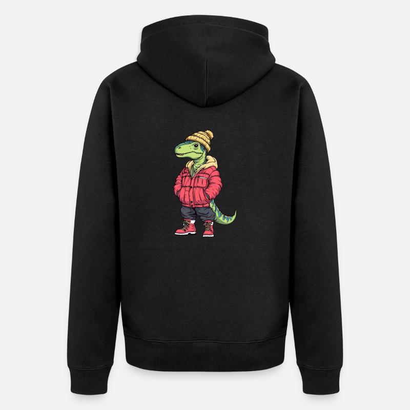 Dinosaure brontosaure Mode Hiver - Veste à capuche bio Premium Unisexe - noir