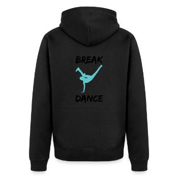 breakdancer bboy - Unisex Premium Bio Zip Hoodie - Schwarz - Hinten - Nico (187cm)