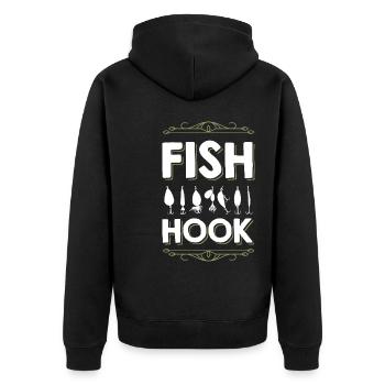 Pêche au poisson - Veste à capuche bio Premium Unisexe - noir - Dos - Nico (187cm)
