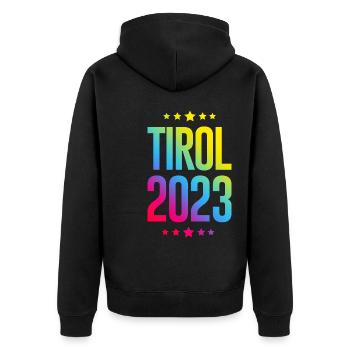 Tyrol 2023 - Unisex Premium Organic Zip Hoodie - black - Back - Nico (187cm)