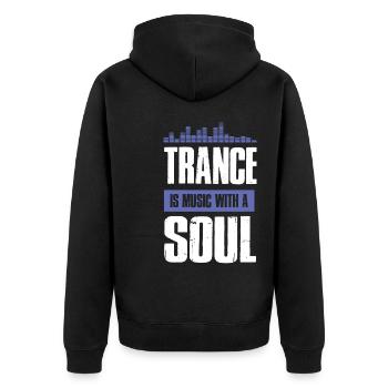 trance soul - Unisex Premium Bio Zip Hoodie - Schwarz - Hinten - Nico (187cm)