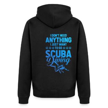 Diving scuba diving - Unisex Premium Organic Zip Hoodie - black - Back - Nico (187cm)