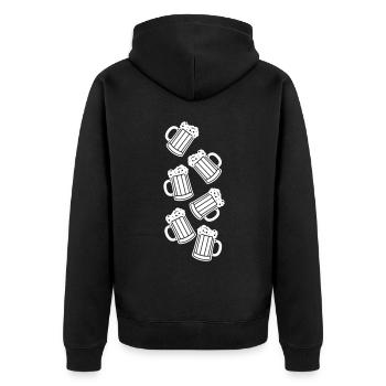 Icône de symbole de chope de bière de bière - Veste à capuche bio Premium Unisexe - noir - Dos - Nico (187cm)