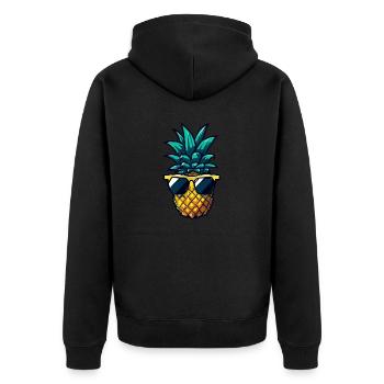 Cute Monkey Angel - Animal Fantasy Design - Unisex Premium Organic Zip Hoodie - black - Back - Nico (187cm)
