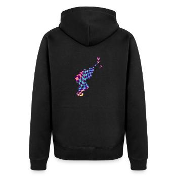 floorball floorball floorball is art - Unisex Premium Organic Zip Hoodie - black - Back - Nico (187cm)