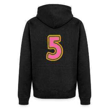 5. 5 ANS. 5e ANNIVERSAIRE. ANNIVERSAIRE 5 ANS - Veste à capuche bio Premium Unisexe - noir - Dos - Nico (187cm)