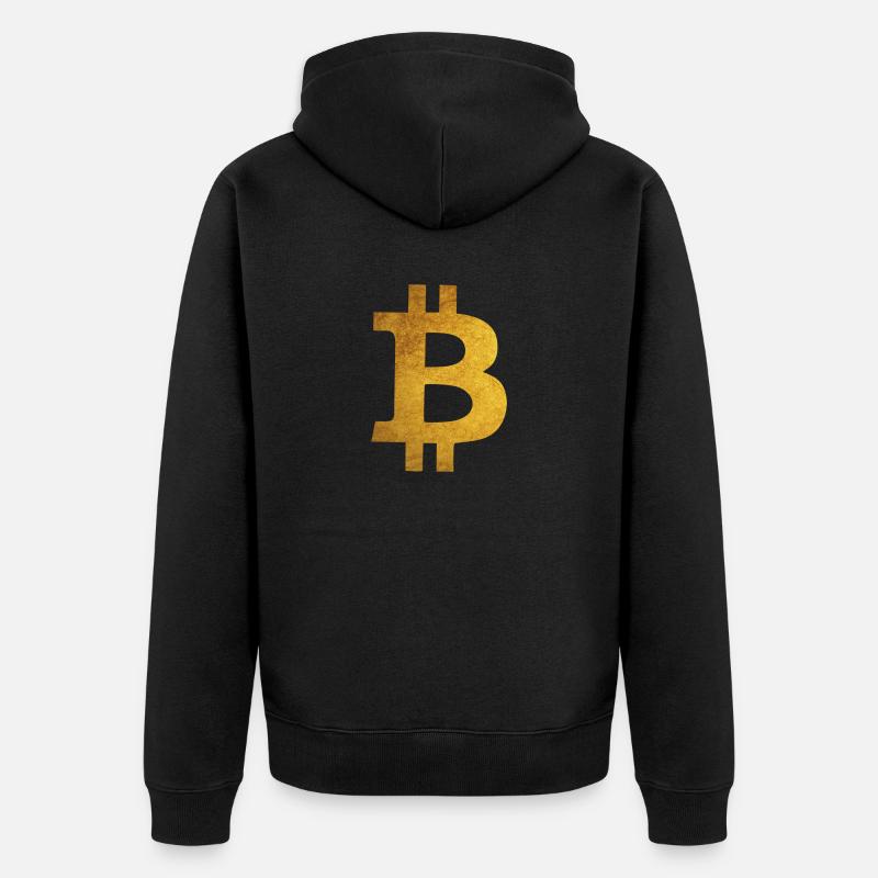 Gold Bitcoin - Veste à capuche bio Premium Unisexe - noir