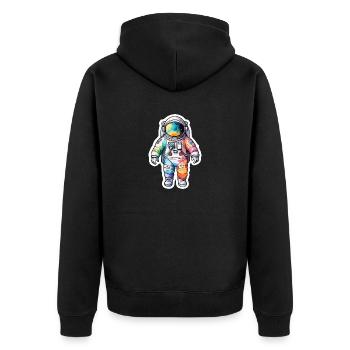 Aquarelle d’astronaute Aquarelle - Veste à capuche bio Premium Unisexe - noir - Dos - Nico (187cm)
