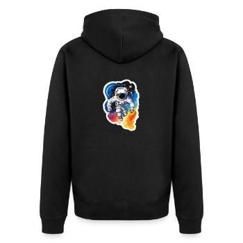 Aquarelle d’astronaute Aquarelle - Veste à capuche bio Premium Unisexe - noir - Dos - Nico (187cm)
