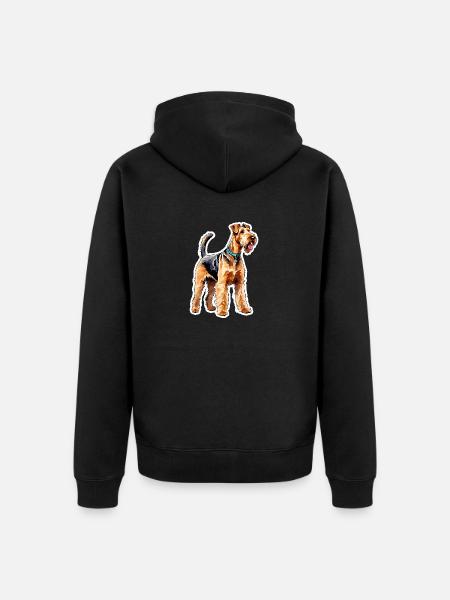 Airedale Terrier Aquarelle - Veste à capuche bio Premium Unisexe - noir