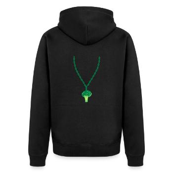 collier brocoli bijoux sain vitamines - Veste à capuche bio Premium Unisexe - noir - Dos - Nico (187cm)