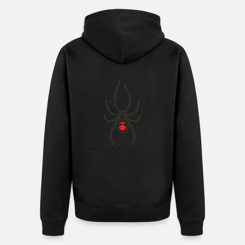 Schwarze Witwe - Unisex Premium Bio Zip Hoodie - Schwarz