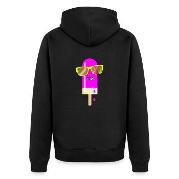 Eis am Stiel Sommerhitze coole Sonnenbrille lecker - Unisex Premium Bio Zip Hoodie - Schwarz - Hinten - Nico (187cm)