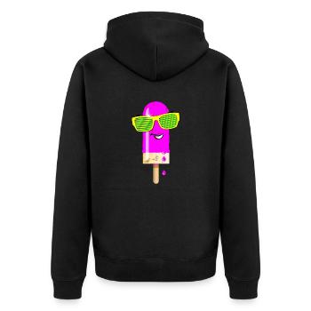 Eis am Stiel Sommerhitze coole Sonnenbrille lecker - Unisex Premium Bio Zip Hoodie - Schwarz - Hinten - Nico (187cm)