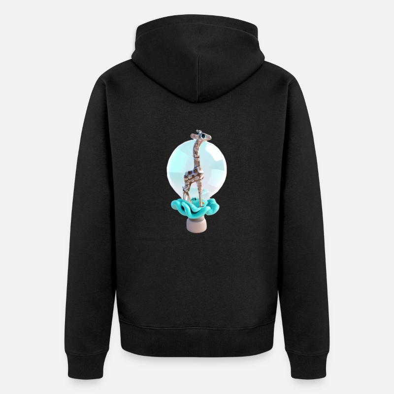 Design Giraffe - Unisex Premium Bio Zip Hoodie - Schwarz