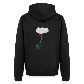 Taube - Unisex Premium Bio Zip Hoodie - Schwarz - Hinten - Nico (187cm)
