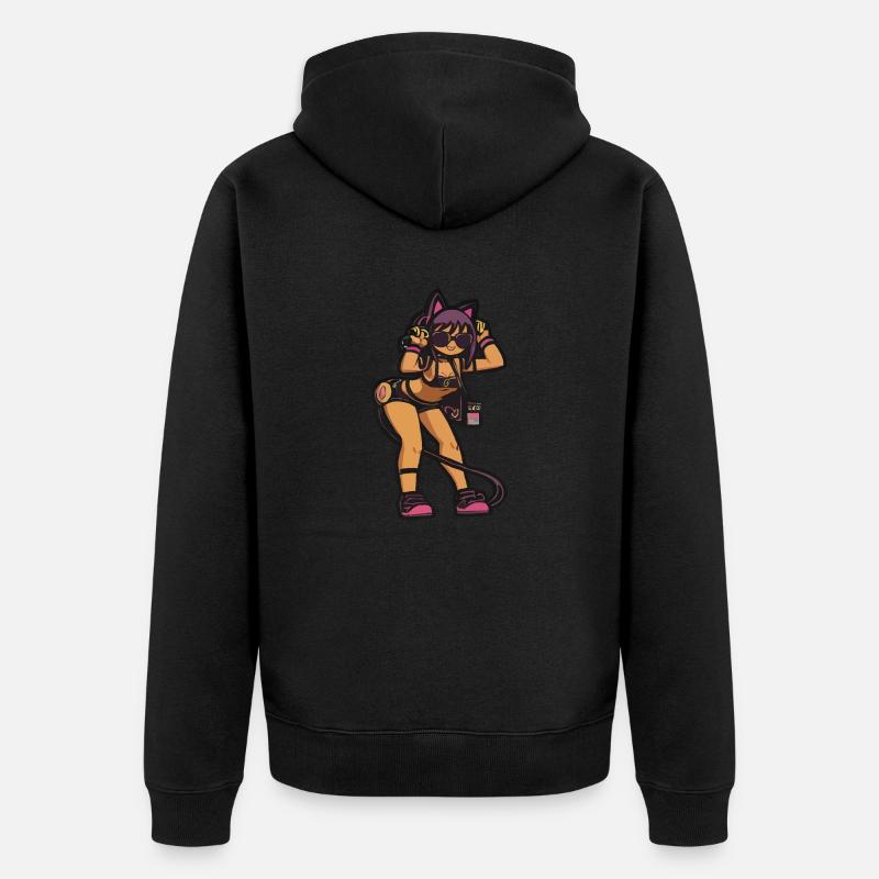 Cosplay chat - Veste à capuche bio Premium Unisexe - noir