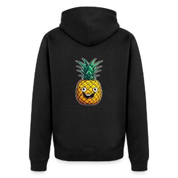 Ananas ananas joyeux - Veste à capuche bio Premium Unisexe - noir - Dos - Nico (187cm)