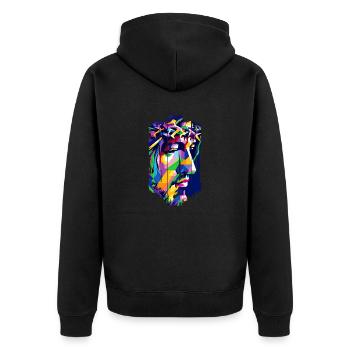 jesus bibel christliche religion christliches kreuz christlich - Unisex Premium Bio Zip Hoodie - Schwarz - Hinten - Nico (187cm)