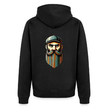 Bold Hipster Portrait - Unisex Premium Organic Zip Hoodie - black - Back - Nico (187cm)