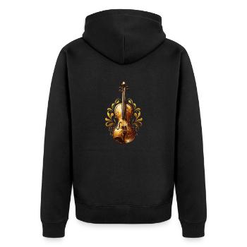 violin - Unisex Premium Organic Zip Hoodie - black - Back - Nico (187cm)
