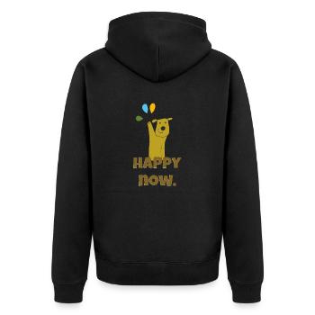 Chien heureux maintenant - Veste à capuche bio Premium Unisexe - noir - Dos - Nico (187cm)